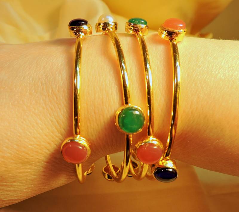 Royal Polki Gold Plated Set  Of 4 Bangles