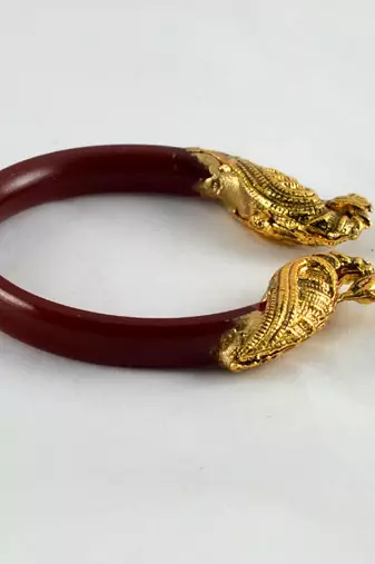 Acrylic Stretchable Bangles 21Cut Kara Colour Red