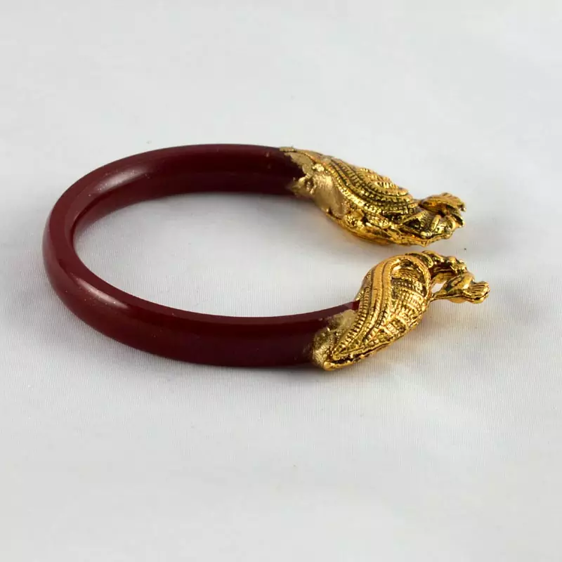 Acrylic Stretchable Bangles 21Cut Kara Colour Red