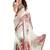 white printed georgette saree With Blouse