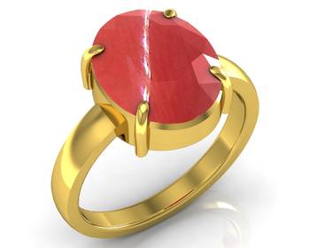 Moonga 8.3 Cts Or 9.25 Ratti Coral Moonga Ring 1
