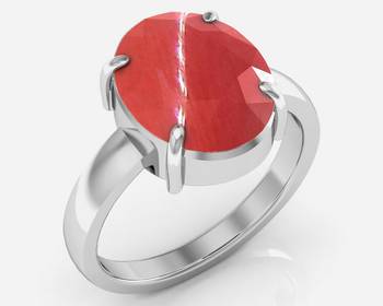 Moonga 8.3 Cts Or 9.25 Ratti Coral Moonga Ring 1