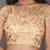 Gold net zari embroidery unstitched blouse fabric