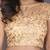 Gold net zari embroidery unstitched blouse fabric