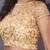 Gold net zari embroidery unstitched blouse fabric