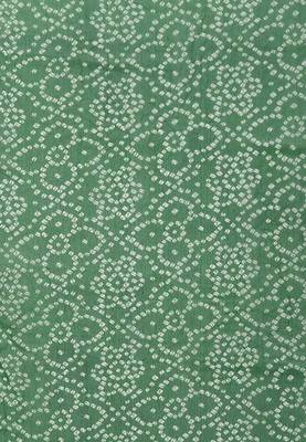 Green Bandhej Print Saree Without Blouse 2