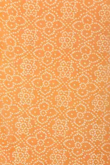 Orange Bandhej Print Saree Without Blouse