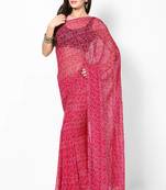 Pink Bandhej Saree