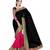 Black embroidered chiffon saree With Blouse