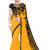 yellow embroidered georgette saree With Blouse