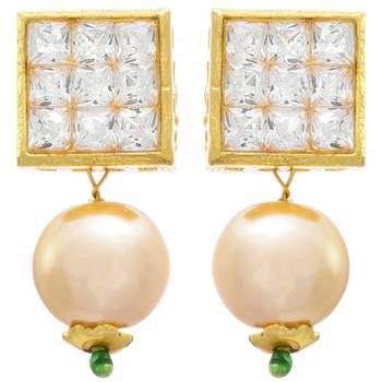 JFL - Traditional Ethnic One Gram Gold Plated Cz American Diamond Kundan Pearl Designer Necklace Set 2