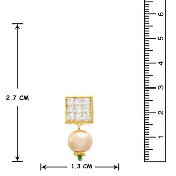 JFL - Traditional Ethnic One Gram Gold Plated Cz American Diamond Kundan Pearl Designer Necklace Set 4
