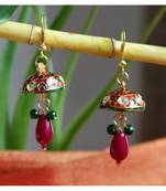 Kundan encrusted jhumki earrings