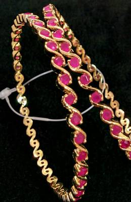 Designer Pink American Diamond Bangles 1
