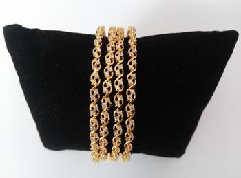 Designer American Diamond White Bangles 1