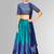 Blue raw silk plain unstitched lehenga choli