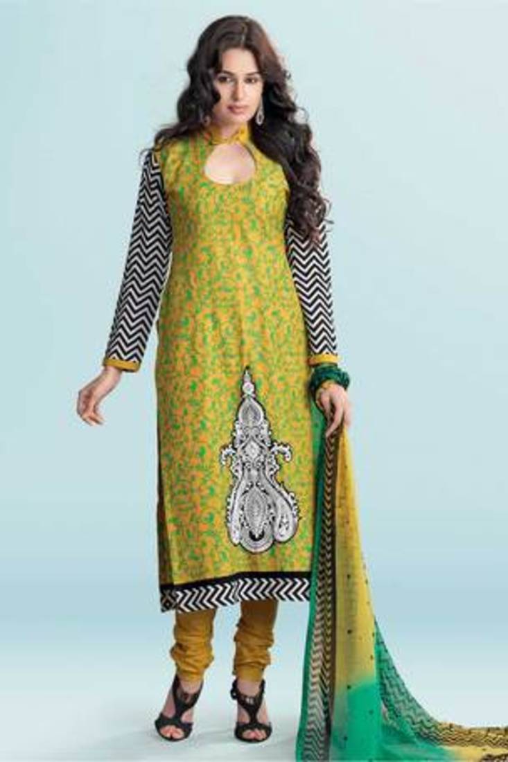 Marvellous Yellow Pure Cotton Suit with Embroidery Work