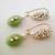 Pearl Loop Earrings- Green Stone 