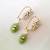 Pearl Loop Earrings- Green Stone 