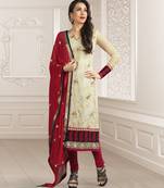 Karishma Kapoor Style Cream Salwar Suit -TBSUVIN968