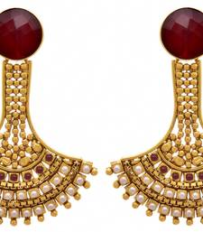 Traditional ethnic plated pearls stones designer earring for women and girls