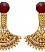 Traditional ethnic plated pearls stones designer earring for women and girls
