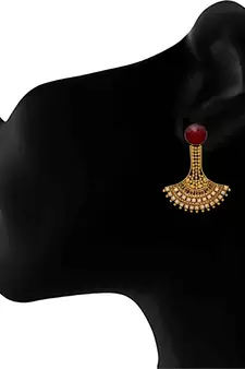 Traditional ethnic plated pearls stones designer earring for women and girls