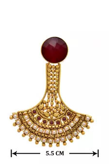 Traditional ethnic plated pearls stones designer earring for women and girls