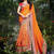 orange embroidered georgette saree With Blouse