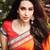 orange embroidered georgette saree With Blouse