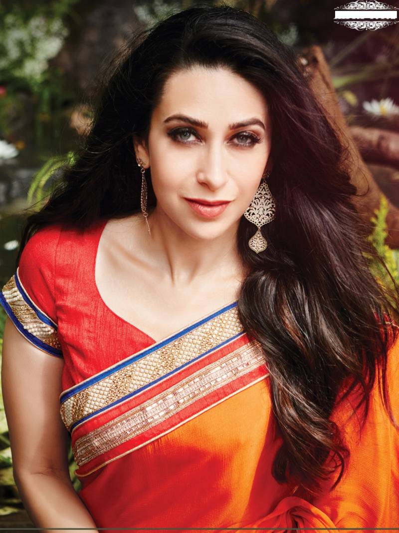 orange embroidered georgette saree With Blouse