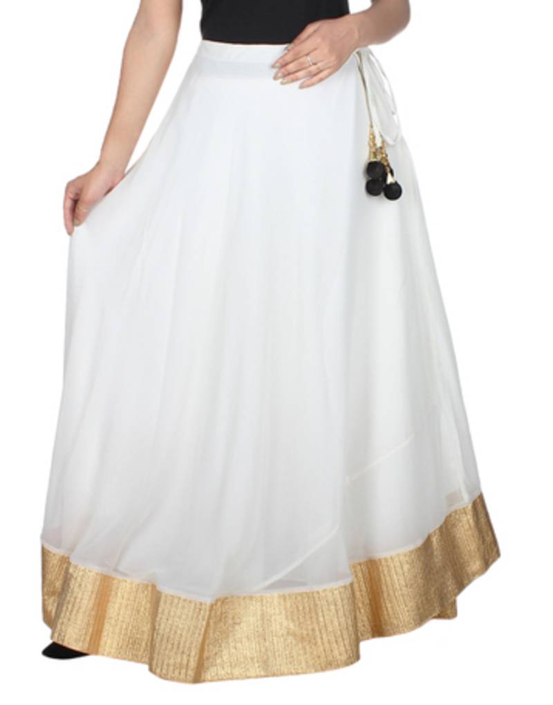 White and golden plain skirts eSmartDeals 1336482