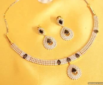 Onyx Black American_Diamonds Necklace Sets 1