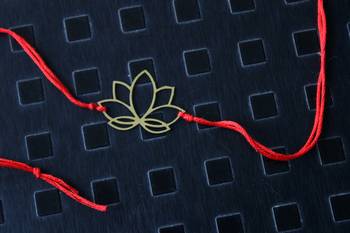 Red And Gold Lotus Rakhi 1