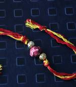 Turquoise And Green Kundan Rakhi