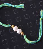 Turquoise And Green Pearl Rakhi
