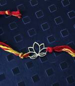 Red Mauli Gold Lotus Rakhi