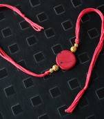 Red And Gold Stone Rakhi