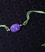 Green And Purple Stonework Rakhi