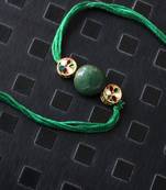 Green Stone And Meenakari Rakhi