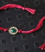 Red And Green Zirconia Rakhi