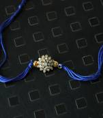 Zirconia Flower Blue Rakhi
