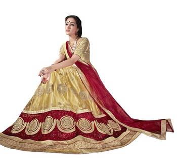 Multicolor embroidered net lehenga choli 2