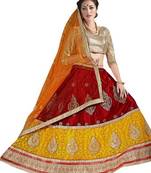 Multicolor embroidered net lehenga choli
