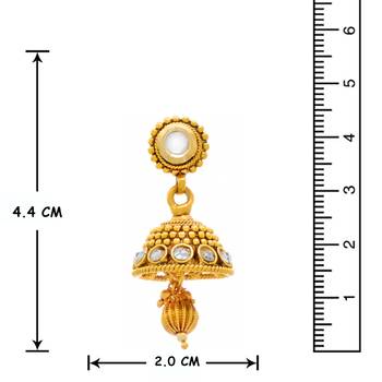 JFL - Traditional & Ethnic One Gram Gold Plated White Pearl & Polki Designer Necklace Set  2