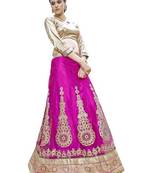 Pink embroidered net lehenga choli