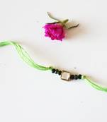 Green Kundan And Crystal Rakhi