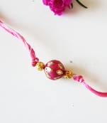 Pink Meenakari And Kundan Work Rakhi