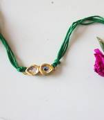Green Kundan Rakhi