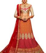 Multicolor embroidered crepe lehenga choli